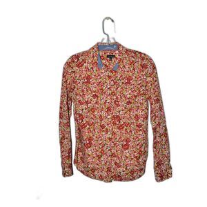 Talbots‎ Womens sz 2 floral button Blouse Top shirt summer